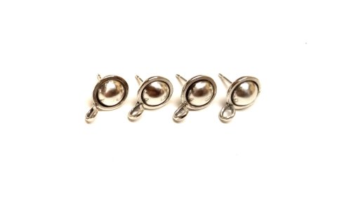 Judy Larson's Domed Stud with Drop Loop - , Metalwork, Cutting, Cutting Tool, Cutters, How To Punch Holes, Hole Punching, Punch A Hole, Stamping, Stamps, Butane Torch, Soldering, Solder, Patina will add more depth to the earring.